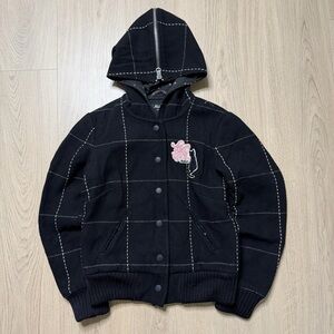 Vintage Killah Miss Sixty Wildcats Grid Wool Hooded Jacket Womens Small Y2K